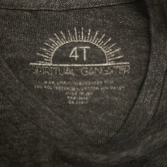 Spiritual Gangster Charcoal Grey Good Vibe Society T-shirt with rainbow design - Picture 4 of 6